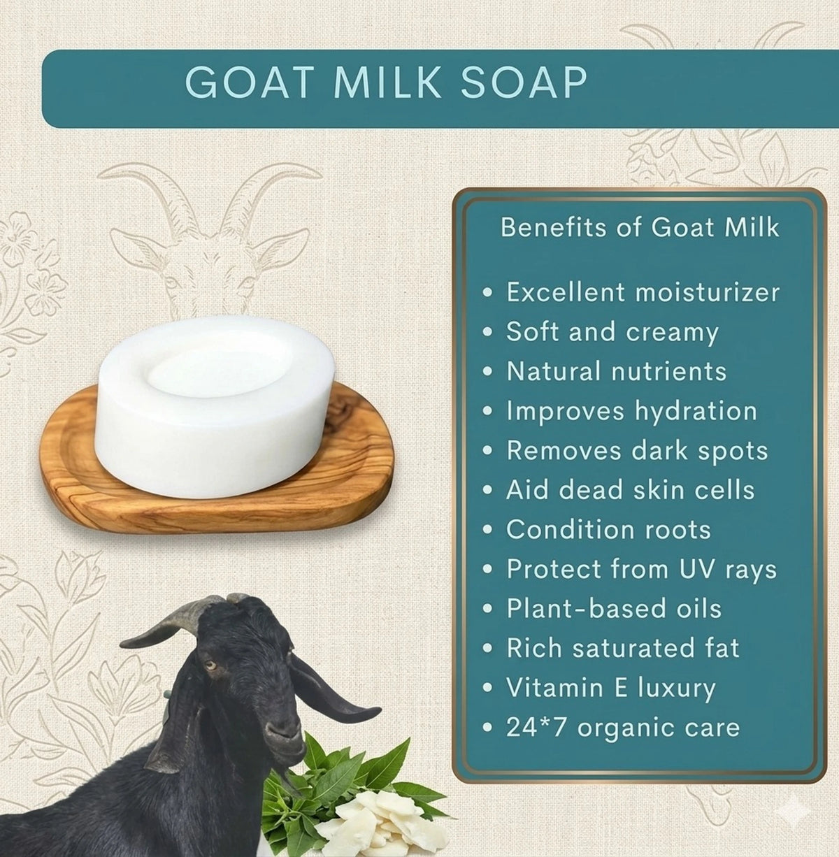 Handmade Herbal Skincare Natural Goat Milk Soap Set of 4
