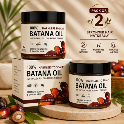 2 Bottles Raw Batana Oil for Hair Growth 100g Each