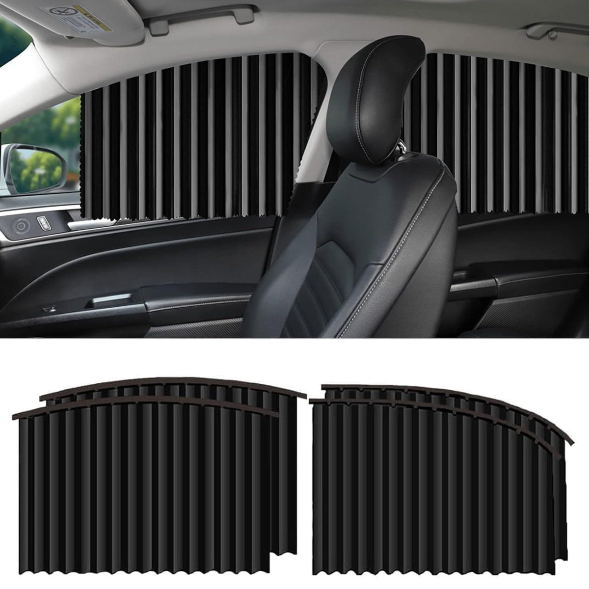 UV Protection Privacy Curtain Sliding Car Window Cover Set of 4