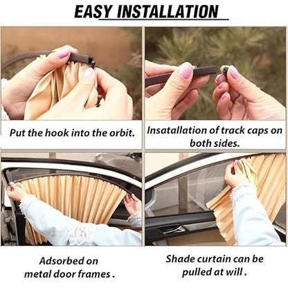 UV Protection Privacy Curtain Sliding Car Window Cover Set of 4