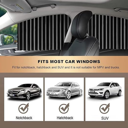UV Protection Privacy Curtain Sliding Car Window Cover Set of 4