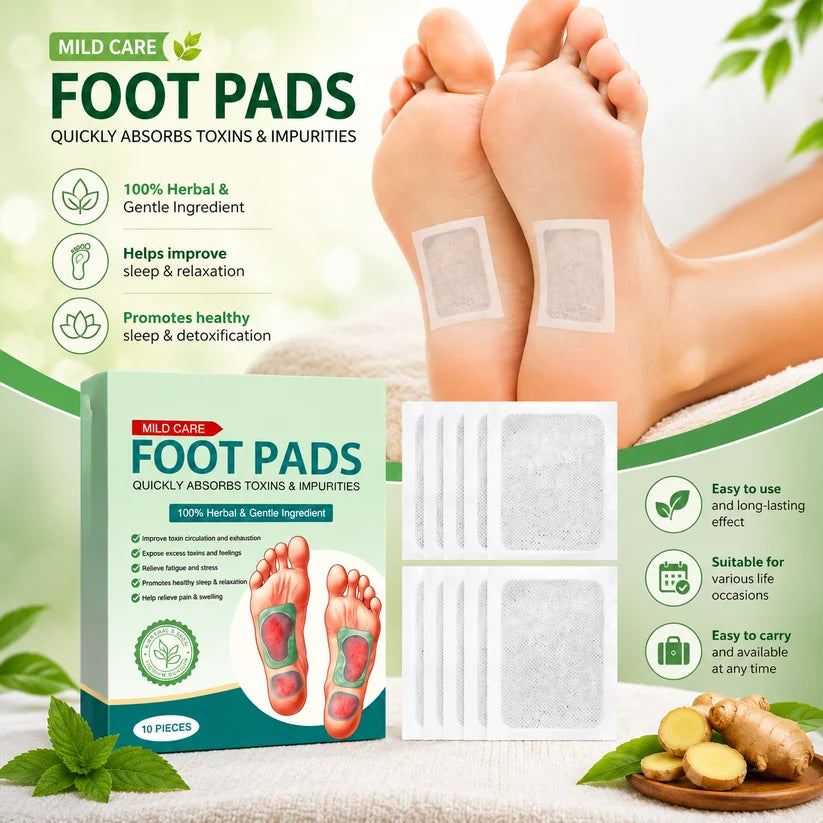 100% Herbal & Gentle Ingredient Detox Foot Pads (BUY 10 GET 10 FREE Pack of 20) (Copy)