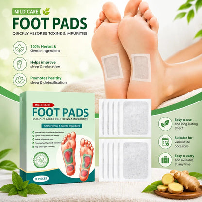 100% Herbal & Gentle Ingredient Detox Foot Pads (BUY 10 GET 10 FREE Pack of 20) (Copy)