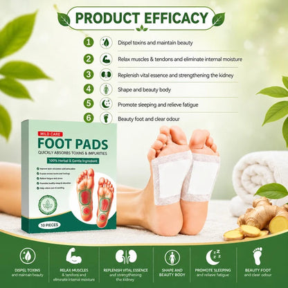 100% Herbal & Gentle Ingredient Detox Foot Pads (BUY 10 GET 10 FREE Pack of 20) (Copy)