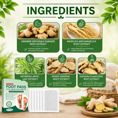 100% Herbal & Gentle Ingredient Detox Foot Pads (BUY 10 GET 10 FREE Pack of 20) (Copy)