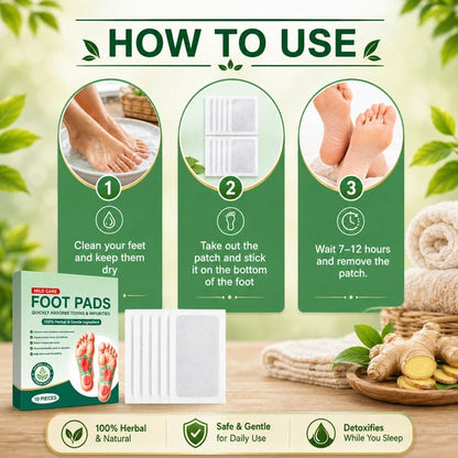 100% Herbal & Gentle Ingredient Detox Foot Pads (BUY 10 GET 10 FREE Pack of 20) (Copy)